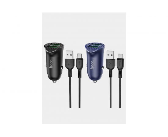 Автомобильная зарядка Hoco Z39 QC3.0, два порта USB, 18 Вт, черный 796498 – изображение 28