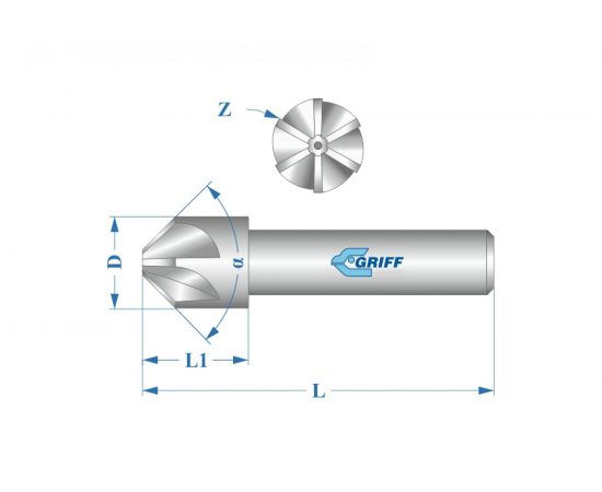 Зенковка (90 град; 16 мм; Р6М5; ц/х) GRIFF a400033 – изображение 3