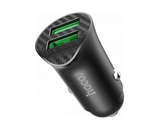 Автомобильная зарядка Hoco Z39 QC3.0, два порта USB, 18 Вт, черный 796498 – изображение 32