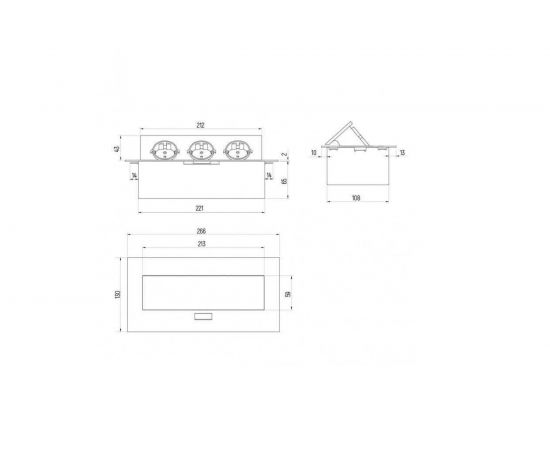 Выдвижной встраиваемый розеточный блок SETE на 3 EURO розетки SBT-03-10 – изображение 4