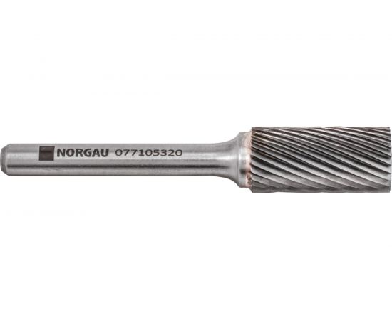 Борфреза твердосплавная NORGAU форма B цилиндрическая с торцевыми зубьями SCM HM B1225M06-45 (12х25х6х65 мм) 077110320 – изображение 5