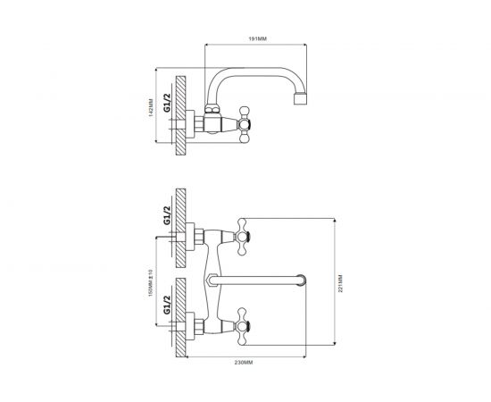 Смеситель для кухни Ekko настенный E4708 – изображение 7