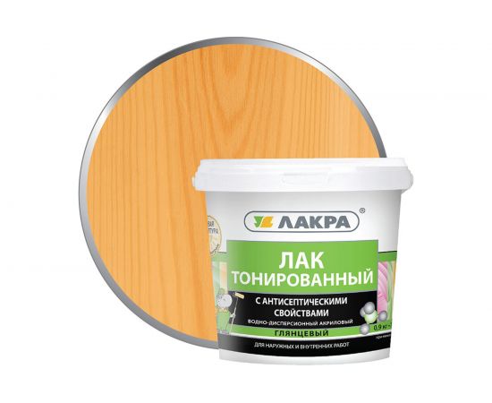 Тонированный лак Лакра орегон, в/д, 0.9 кг 90001353129 