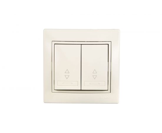 Проходной выключатель Lezard Мира х2 крем с вст крем 701-0303-106 