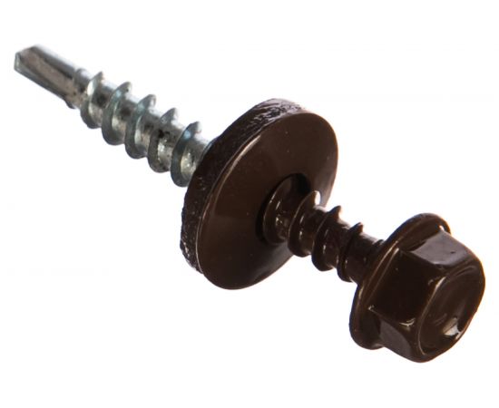 Кровельный саморез Госкреп 4,8х28 RAL 8017 коричневый шоколад 10 шт., подвес 2-0019010 
