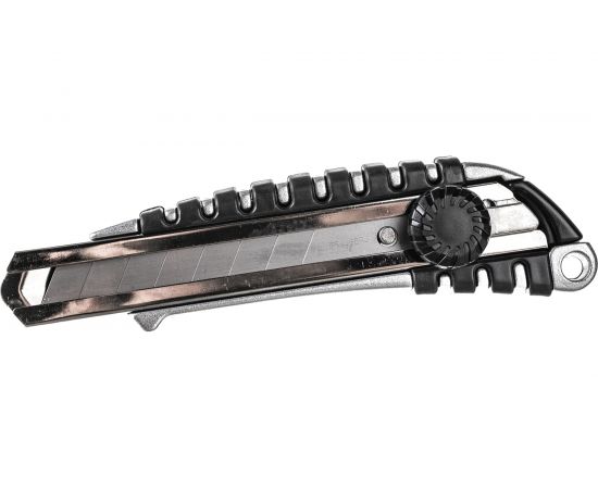 Канцелярский нож BRAUBERG Metallic 18 мм роликовый фиксатор резиновые вставки металл 237159 