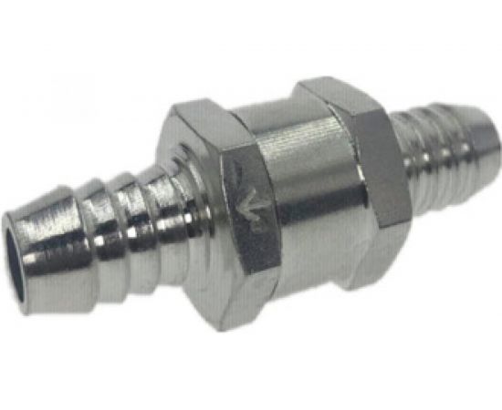 Штуцер соединительный 12х12 мм с обратным клапаном латунь никелированная SANTRADE 0496 