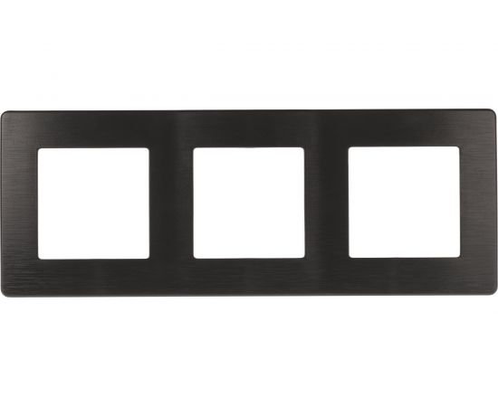Рамка для розеток и выключателей ЭРА Серия 12 12510306 на 3 поста, Сатин, черный Б0052524 