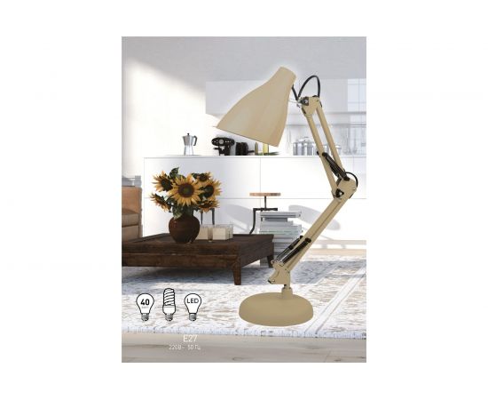 Настольный светильник ЭРА N-123-Е27-40W-BG бежевый, 12/96 Б0047198 – изображение 11