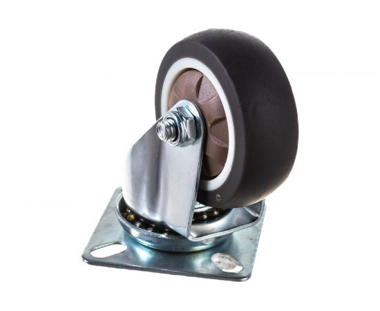 Колесо коричневая мягкая резина поворотное SCG25 50 мм MFK-TORG 7053050 – изображение 2