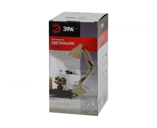 Настольный светильник ЭРА N-123-Е27-40W-BG бежевый, 12/96 Б0047198 – изображение 2