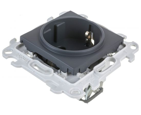 Розетка Simon 2К+З Schuko со шторками, графит 2450432-038 – изображение 2
