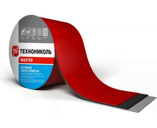 Лента гидроизоляционная Nicoband ГП (10 м х 10 см; красный) Технониколь ЦБ770885 – изображение 2