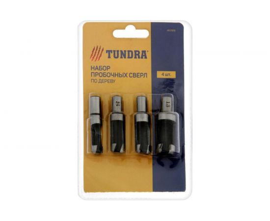 Набор пробочных сверл по дереву (4 шт; 6, 8, 10, 13 мм; цилиндрический хвостовик) TUNDRA 4617851 – изображение 2