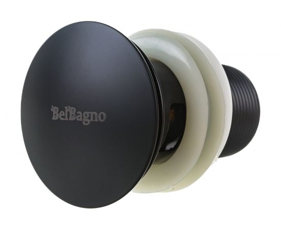 Донный клапан BELBAGNO с системой клик-клак, с переливом, черный BB-SAT-NERO – изображение 3