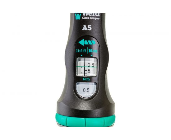 Динамометрический ключ с трещоткой WERAClick-Torque A 5 1/4, 2,5-25 Нм, L-290 мм WE-075604 – изображение 4