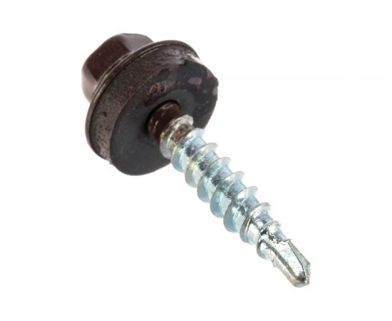 Кровельный саморез Госкреп 4,8х28 RAL 8017 коричневый шоколад 10 шт., подвес 2-0019010 – изображение 5