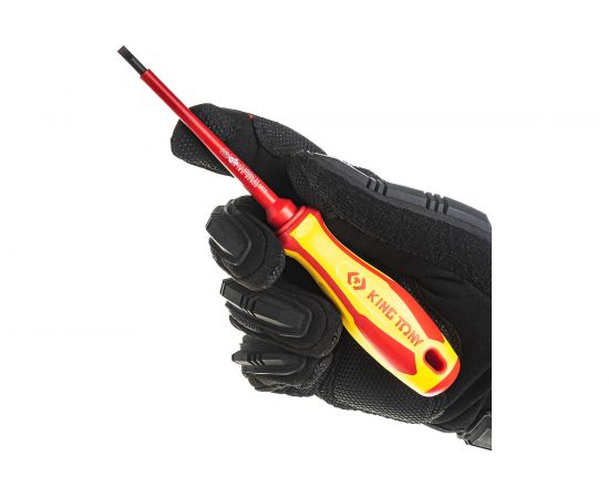 Шлицевая отвертка KING TONY Slotted 4,0 мм, 100 мм, диэлектрическая 14720404 – изображение 5