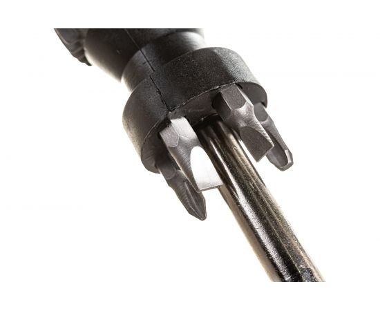 Отвертка с черной усиленной ручкой и 5 насадками CrV FIT 56245 – изображение 5