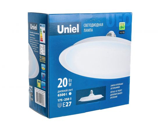 Светодиодная лампа Uniel Форма UFO, матовая LED-U165-20W/6500K/E27/FR PLU01WH UL-00004572 – изображение 6