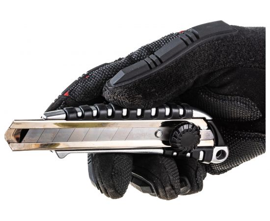 Канцелярский нож BRAUBERG Metallic 18 мм роликовый фиксатор резиновые вставки металл 237159 – изображение 6