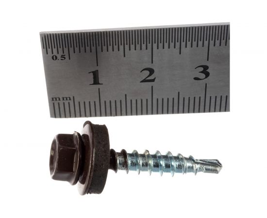 Кровельный саморез Госкреп 4,8х28 RAL 8017 коричневый шоколад 10 шт., подвес 2-0019010 – изображение 6