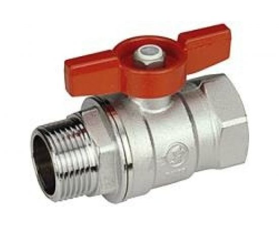 Шаровой кран Giacomini R254D 1"", внутренняя/наружная, ручка-бабочка красная, хромированный R254X005 