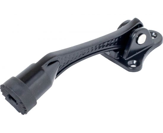 Дверной фиксатор Аллюр КН-130 BLACK (черный; козья ножка; блистер) 12922 