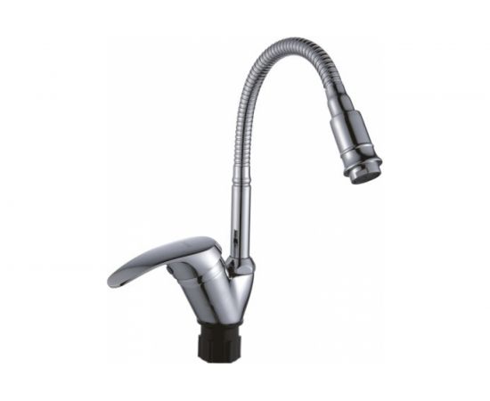 Однорычажный смеситель для кухни Эверест с гибким изливом и возможностью регулировки изливом B58-022 