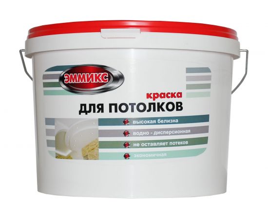 Краска для потолков ЭММИКС ВД белая, ведро 7 кг 4690417045983 