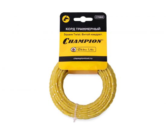 Корд триммерный Square Twist (15 м; 3 мм; витой квадрат) Champion C7080 