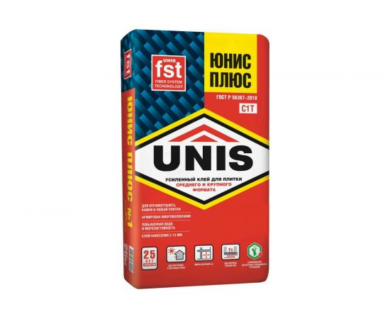 Плиточный клей UNIS Юнис-Плюс повышенной прочности 25 кг 24668 