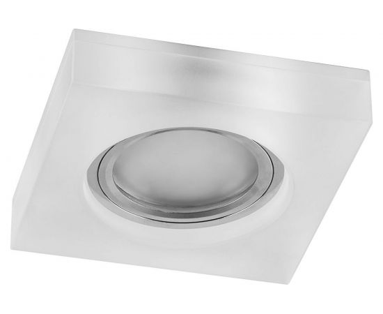 Встраиваемый потолочный светильник FERON с подсветкой 15LED 50W G5.3 белый матовый хром CD8180 29708 