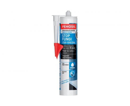 Силиконовый кислотный герметик Penosil Stop Fungi Silicone Sealant прозрачный, 310 мл H3709 