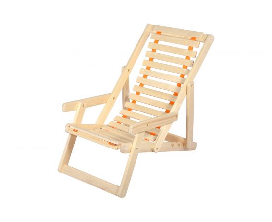 Деревянный шезлонг с подлокотниками Банные штучки 105х65х95 см 32016 