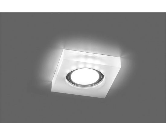 Встраиваемый потолочный светильник FERON с подсветкой 15LED 50W G5.3 белый матовый хром CD8180 29708 – изображение 2