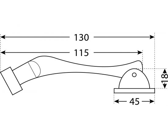 Дверной фиксатор Аллюр КН-130 BLACK (черный; козья ножка; блистер) 12922 – изображение 2