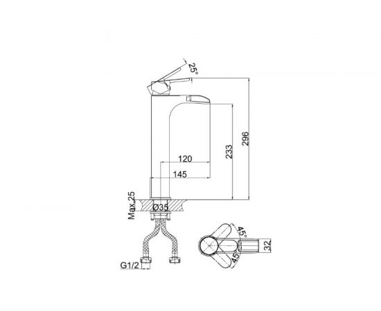 Смеситель для раковины D&K высокий DA1392701 – изображение 2