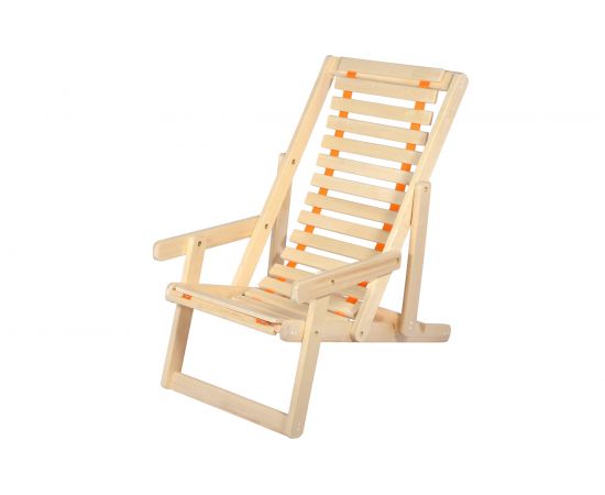 Деревянный шезлонг с подлокотниками Банные штучки 105х65х95 см 32016 – изображение 2