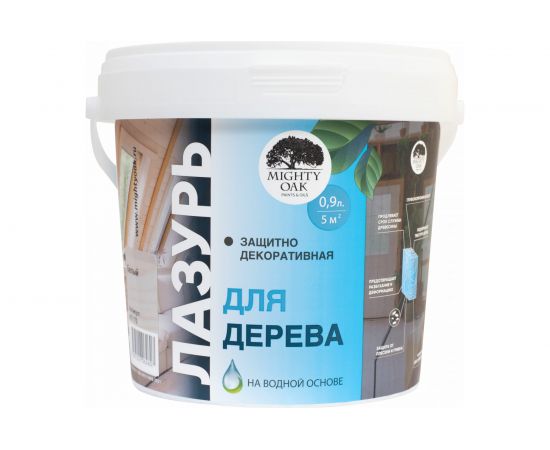 Лазурь для дерева MIGHTY OAK (белый; 0.9 л) MO 172 – изображение 2