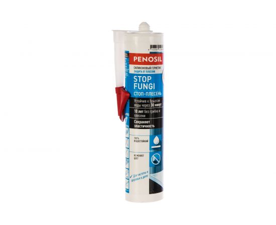 Силиконовый кислотный герметик Penosil Stop Fungi Silicone Sealant прозрачный, 310 мл H3709 – изображение 2