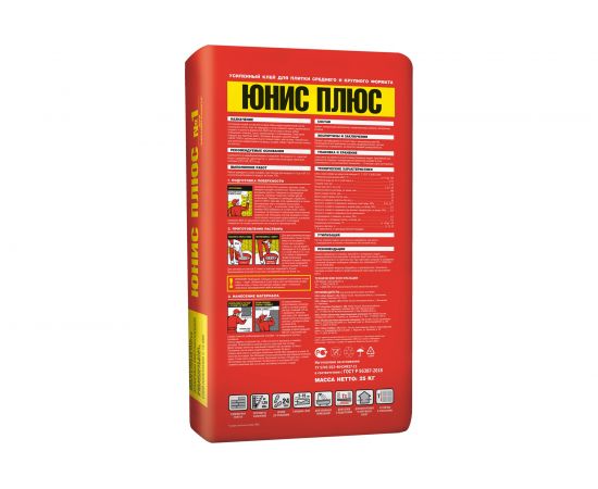 Плиточный клей UNIS Юнис-Плюс повышенной прочности 25 кг 24668 – изображение 2