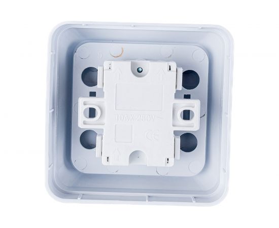 Выключатель Intro Quadro 10А-250В, IP20, открытая установка, без монтажной пластины, белый, Б0053899 – изображение 2