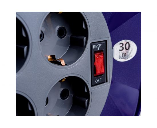 Удлинитель Партнер-Электро PowerLine 4 гн. с/з с выкл. ПВС 3х0,75 10A 30м UK204B-430DB – изображение 2