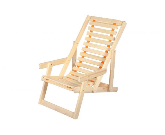 Деревянный шезлонг с подлокотниками Банные штучки 105х65х95 см 32016 – изображение 3