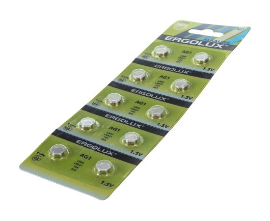 Батарейки для часов Ergolux AG 1 BL-10 AG1-BP10, LR60/LR621/164/364 14312 – изображение 3