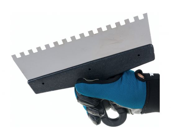 Шпатель из нержавеющей стали, 250 мм, зуб 8x8 мм, пластмассовая ручка СИБРТЕХ 85474 – изображение 3