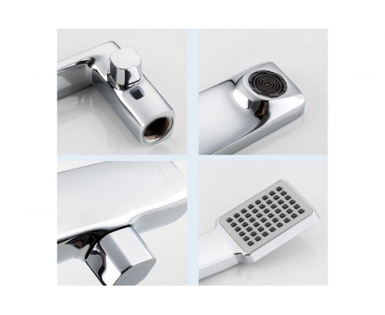 Смеситель для акриловой ванны FRAP 35к F1146 3 отверстия, б/отв. 537621 – изображение 4