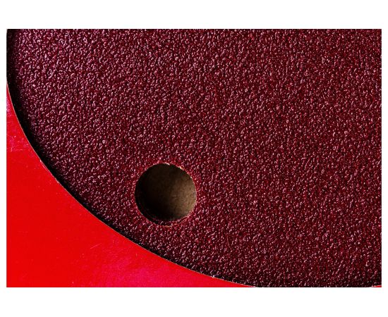 Круг абразивный на ворсовой подложке под липучку, перфорированный (5 шт; 150 мм; 6 отв.; P80) MATRIX 73838 – изображение 5