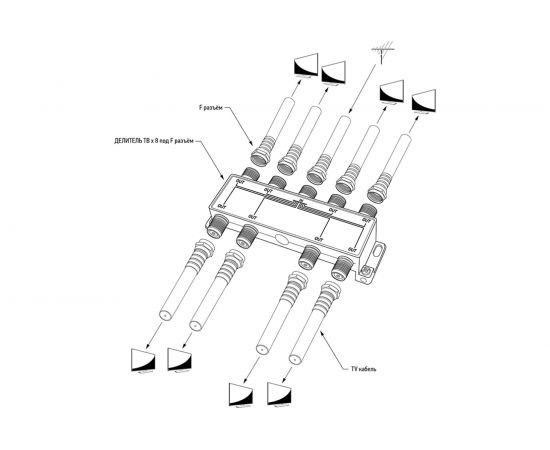 Делитель ТВ PROconnect на 8 выходов F разъём 5-1000 МГц 05-6025 – изображение 5